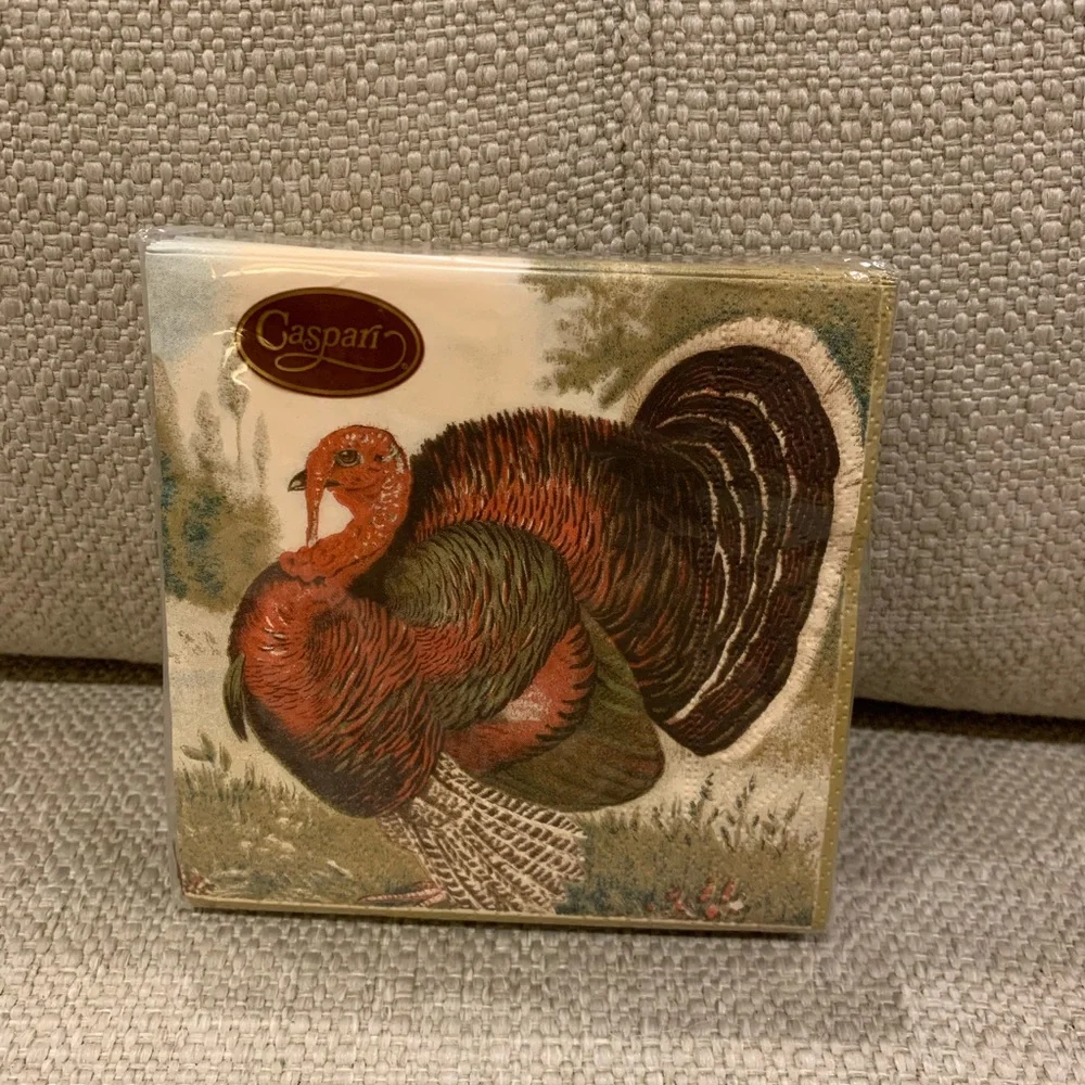 2 pkgs Caspari Thanksgiving Turkey Napkins